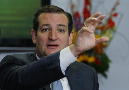 U.S. Senator Ted Cruz (R-TX) answers questions during the Reuters Washington Summit in Washington, October 24, 2013. REUTERS/Jim Bourg U.S. Senator Ted Cruz (R-TX) answers questions during the Reuters Washington Summit in Washington, October 24, 2013. REUTERS/Jim Bourg