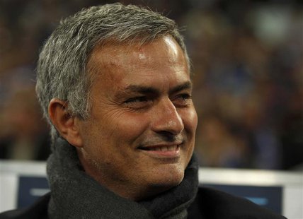 Chelsea's head coach Jose Mourinho reacts before their Champions League soccer match against Schalke 04 in Gelsenkirchen October 22, 2013. R Chelsea's head coach Jose Mourinho reacts before their Champions League soccer match against Schalke 04 in Gelsenkirchen October 22, 2013. R