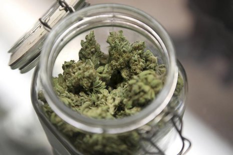 Medical marijuana is shown in a jar at The Joint Cooperative in Seattle, Washington January 27, 2012. REUTERS/Cliff DesPeaux Medical marijuana is shown in a jar at The Joint Cooperative in Seattle, Washington January 27, 2012. REUTERS/Cliff DesPeaux