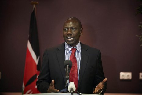 Deputy Kenyan President William Ruto addresses the media at a news conference at the Movenpick Hotel in the Hague October 15, 2013. REUTERS/ Deputy Kenyan President William Ruto addresses the media at a news conference at the Movenpick Hotel in the Hague October 15, 2013. REUTERS/