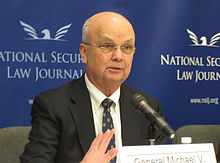Former National Security Agency director Michael Hayden gave a series of background interviews on Thursday afternoon but chose an unusually public place to do it - an Amtrak train. Wikimedia.org Former National Security Agency director Michael Hayden gave a series of background interviews on Thursday afternoon but chose an unusually public place to do it - an Amtrak train. Wikimedia.org