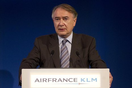 Philippe Calavia, Chief Financial Officer Air France-KLM, speaks during the presentation of the company's 2010-2011 full year results in Par Philippe Calavia, Chief Financial Officer Air France-KLM, speaks during the presentation of the company's 2010-2011 full year results in Par