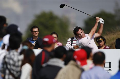 Gonzalo Fernandez-Castano of Spain tees off on the 7th hole during the BMW Masters 2013 golf tournament at Lake Malaren Golf Club in Shangha Gonzalo Fernandez-Castano of Spain tees off on the 7th hole during the BMW Masters 2013 golf tournament at Lake Malaren Golf Club in Shangha