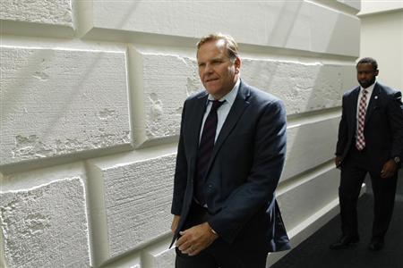 U.S. Representative Mike Rogers (R-MI) (L) departs after a closed-door meeting of the House Republican caucus during a rare Saturday session at the U.S. Capitol in Washington, September 28, 2013.
Credit: Reuters/Jonathan Ernst U.S. Representative Mike Rogers (R-MI) (L) departs after a closed-door meeting of the House Republican caucus during a rare Saturday session at the U.S. Capitol in Washington, September 28, 2013.
Credit: Reuters/Jonathan Ernst