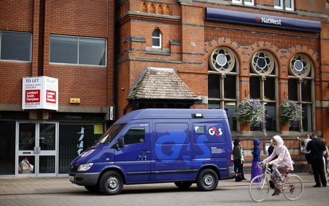 A G4S security van is parked outside a bank in Loughborough, central England, August 28, 2013. REUTERS/Darren Staples A G4S security van is parked outside a bank in Loughborough, central England, August 28, 2013. REUTERS/Darren Staples