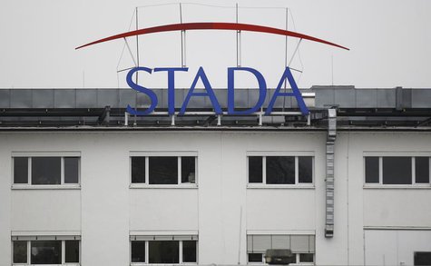 The logo of the pharmaceutical company Stada Arzneimittel AG is pictured at its headquarters in Bad Vilbel near Frankfurt March 14, 2012. RE The logo of the pharmaceutical company Stada Arzneimittel AG is pictured at its headquarters in Bad Vilbel near Frankfurt March 14, 2012. RE