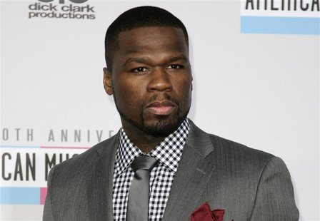 Rap artist Curtis Jackson, known as 50 Cent, arrives at the 40th American Music Awards in Los Angeles, California in this November 18, 2012 Rap artist Curtis Jackson, known as 50 Cent, arrives at the 40th American Music Awards in Los Angeles, California in this November 18, 2012