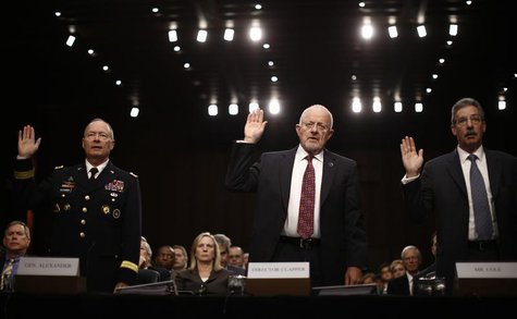 U.S. National Security Agency Director General Keith Alexander (L), Director of National Intelligence James Clapper and Deputy Attorney Gene U.S. National Security Agency Director General Keith Alexander (L), Director of National Intelligence James Clapper and Deputy Attorney Gene