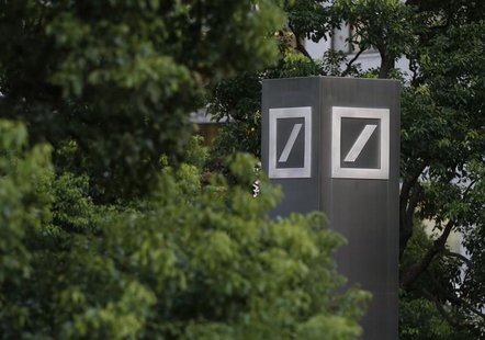 Logos of Deutsche Bank AG are seen in Tokyo September 9, 2013. REUTERS/Toru Hanai Logos of Deutsche Bank AG are seen in Tokyo September 9, 2013. REUTERS/Toru Hanai