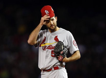 Oct 24, 2013; Boston, MA, USA; St. Louis Cardinals starting pitcher Michael Wacha (52) reacts during the fourth inning of game two of the ML Oct 24, 2013; Boston, MA, USA; St. Louis Cardinals starting pitcher Michael Wacha (52) reacts during the fourth inning of game two of the ML