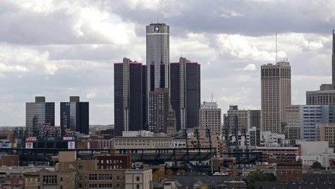 General Motors World Headquarters (C) is seen looking south from the midtown area in Detroit, Michigan October 23, 2013. REUTERS/Rebecca Coo General Motors World Headquarters (C) is seen looking south from the midtown area in Detroit, Michigan October 23, 2013. REUTERS/Rebecca Coo