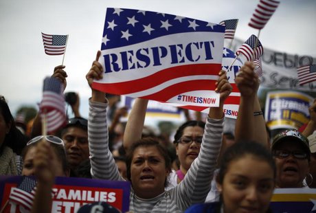 Protesters calling for comprehensive immigration reform gather on the Washington Mall, October 8, 2013. REUTERS/Jason Reed Protesters calling for comprehensive immigration reform gather on the Washington Mall, October 8, 2013. REUTERS/Jason Reed