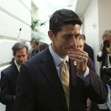 Rep. Paul Ryan (R-WI) departs after a news conference by U.S. Speaker of the House John Boehner (R-OH) and other Republican House members in Rep. Paul Ryan (R-WI) departs after a news conference by U.S. Speaker of the House John Boehner (R-OH) and other Republican House members in