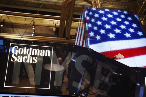 The Goldman Sachs logo is displayed on a post above the floor of the New York Stock Exchange, September 11, 2013. REUTERS/Lucas Jackson The Goldman Sachs logo is displayed on a post above the floor of the New York Stock Exchange, September 11, 2013. REUTERS/Lucas Jackson