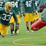 Green Bay Packers Micah Hyde working out during Packers OTAs Green Bay Packers Micah Hyde working out during Packers OTAs