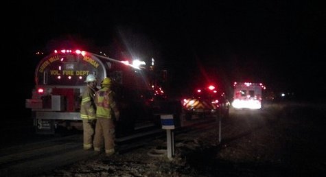 Fire crews outside a house fire in the Town of Pensaukee. (Photo by: FOX 11). Fire crews outside a house fire in the Town of Pensaukee. (Photo by: FOX 11).