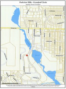Sewer Spill in exclusive Parkview Hills area Sewer Spill in exclusive Parkview Hills area