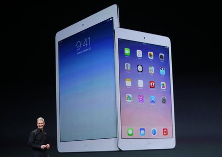 Apple Inc CEO Tim Cook speaks about the new iPad Air and the iPad mini with Retina display during an Apple event in San Francisco, Californi Apple Inc CEO Tim Cook speaks about the new iPad Air and the iPad mini with Retina display during an Apple event in San Francisco, Californi