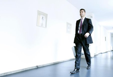 Bavarian Finance Minister Markus Soeder (CSU) arrives in the Bavarian state parliament in Munich July 17, 2012. REUTERS/Michaela Rehle Bavarian Finance Minister Markus Soeder (CSU) arrives in the Bavarian state parliament in Munich July 17, 2012. REUTERS/Michaela Rehle