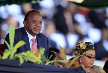Kenya's President Uhuru Kenyatta, accompanied by his wife Margaret, attends Mashujaa (Heroes) Day at the Nyayo National Stadium in capital N Kenya's President Uhuru Kenyatta, accompanied by his wife Margaret, attends Mashujaa (Heroes) Day at the Nyayo National Stadium in capital N