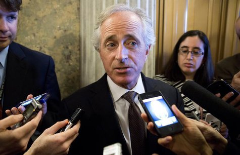 Senator Bob Corker (R-TN) speaks to reporters during the 14th day of the partial government shut down in Washington on October 14, 2013. REU Senator Bob Corker (R-TN) speaks to reporters during the 14th day of the partial government shut down in Washington on October 14, 2013. REU
