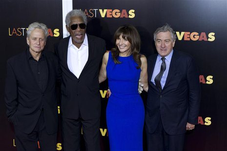 Cast members of "Last Vegas" (L-R) Michael Douglas, Morgan Freeman, Mary Steenburgen, and Robert De Niro, attend the premiere of the movie i Cast members of "Last Vegas" (L-R) Michael Douglas, Morgan Freeman, Mary Steenburgen, and Robert De Niro, attend the premiere of the movie i