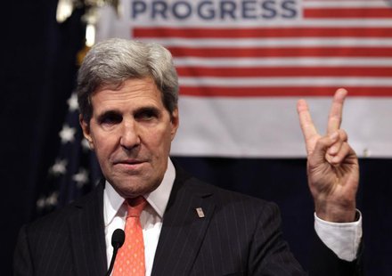 U.S. Secretary of State John Kerry gestures at the Center for American Progress 10th Anniversary policy forum in Washington, October 24, 201 U.S. Secretary of State John Kerry gestures at the Center for American Progress 10th Anniversary policy forum in Washington, October 24, 201