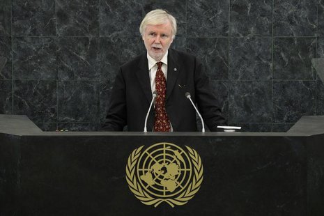 Finland's Foreign Minister Erkki Tuomioja addresses the 68th United Nations General Assembly at U.N. headquarters in New York, September 27, Finland's Foreign Minister Erkki Tuomioja addresses the 68th United Nations General Assembly at U.N. headquarters in New York, September 27,