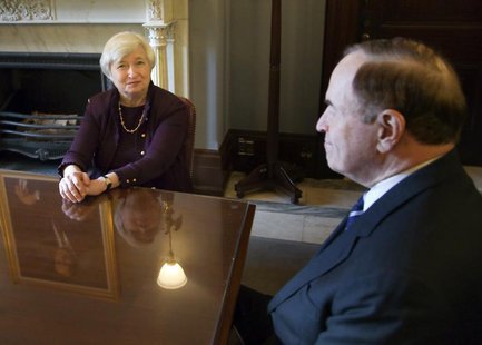 Janet Yellen (L), nominee to be the next chairperson of the U.S. Federal Reserve, sits down to a meeting with Senate Banking Committee membe Janet Yellen (L), nominee to be the next chairperson of the U.S. Federal Reserve, sits down to a meeting with Senate Banking Committee membe