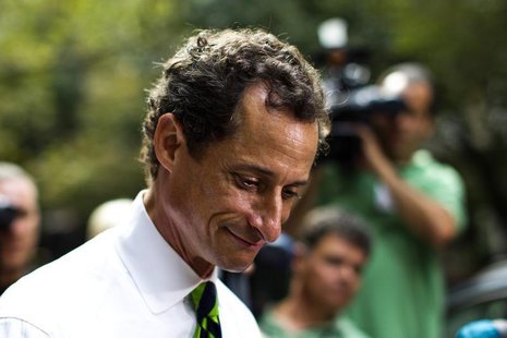 New York City Democratic mayoral candidate Anthony Weiner leaves a polling center after casting his vote during the primary election in New New York City Democratic mayoral candidate Anthony Weiner leaves a polling center after casting his vote during the primary election in New