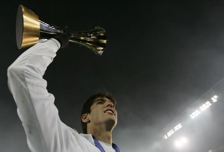 Italian club AC Milan's Kaka celebrates with the trophy after their victory over Argentine club Boca Juniors at the FIFA Club World Cup Japa Italian club AC Milan's Kaka celebrates with the trophy after their victory over Argentine club Boca Juniors at the FIFA Club World Cup Japa