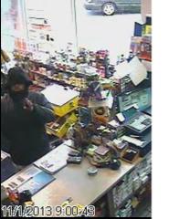 A picture of the suspect in the Clark Station robbery in Sheboygan November 1, 2013. A picture of the suspect in the Clark Station robbery in Sheboygan November 1, 2013.