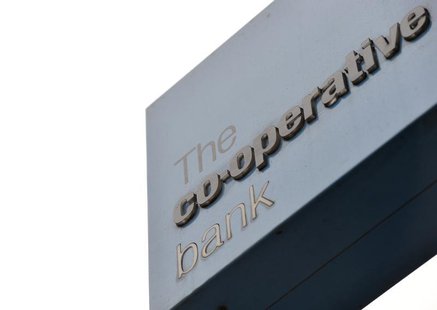 A sign is seen outside a branch of the Co-operative Bank in central London May 10, 2013. REUTERS/Toby Melville A sign is seen outside a branch of the Co-operative Bank in central London May 10, 2013. REUTERS/Toby Melville