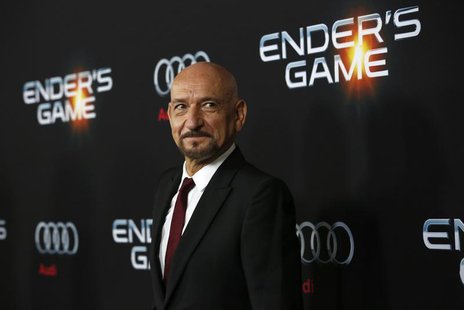 Cast members Ben Kingsley poses at the premiere of "Ender's Game" at the TCL Chinese theatre in Hollywood, California October 28, 2013. The Cast members Ben Kingsley poses at the premiere of "Ender's Game" at the TCL Chinese theatre in Hollywood, California October 28, 2013. The