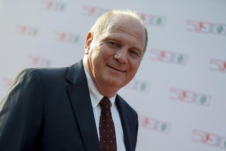 Bayern Munich soccer club president Uli Hoeness arrives at a gala marking the 50th anniversary of the foundation of the German Bundesliga so Bayern Munich soccer club president Uli Hoeness arrives at a gala marking the 50th anniversary of the foundation of the German Bundesliga so