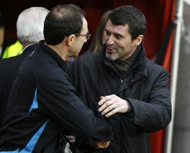 Sunderland's coach Roy Keane (R) greets Aston Villa's coach Martin O'Neil ahead of their English Premier League soccer match at The Stadium Sunderland's coach Roy Keane (R) greets Aston Villa's coach Martin O'Neil ahead of their English Premier League soccer match at The Stadium