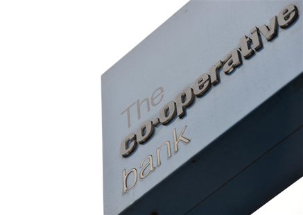 A sign is seen outside a branch of the Co-operative Bank in central London May 10, 2013. REUTERS/Toby Melville A sign is seen outside a branch of the Co-operative Bank in central London May 10, 2013. REUTERS/Toby Melville