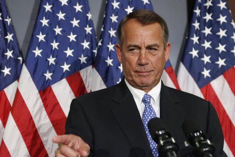 U.S. House Speaker John Boehner (R-OH) calls on a reporter during a news conference at the Republican National Committee offices on Capitol U.S. House Speaker John Boehner (R-OH) calls on a reporter during a news conference at the Republican National Committee offices on Capitol