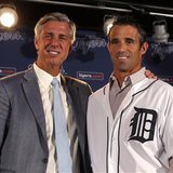 Detroit Tigers General Manager Dave Dombrowski (L ) and newly named Tigers manager Brad Ausmus pose together during a press conference where Ausmus was named the 37th manager in franchise history of the Tigers in Detroit, Michigan November 3, 2013.
REUTERS/Rebecca Cook Detroit Tigers General Manager Dave Dombrowski (L ) and newly named Tigers manager Brad Ausmus pose together during a press conference where Ausmus was named the 37th manager in franchise history of the Tigers in Detroit, Michigan November 3, 2013.
REUTERS/Rebecca Cook