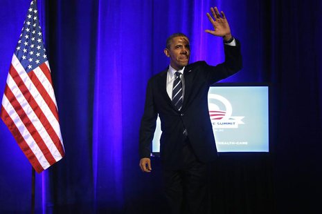 U.S. President Barack Obama takes the stage to deliver remarks on the Affordable Care Act, commonly known as Obamacare, at an Organizing for U.S. President Barack Obama takes the stage to deliver remarks on the Affordable Care Act, commonly known as Obamacare, at an Organizing for