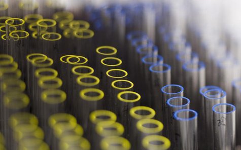 Test tubes are pictures at the Swiss Laboratory for Doping Analysis in Epalinges near Lausanne July 15, 2008. REUTERS/Valentin Flauraud Test tubes are pictures at the Swiss Laboratory for Doping Analysis in Epalinges near Lausanne July 15, 2008. REUTERS/Valentin Flauraud