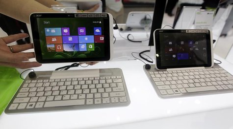 Acer's new 8-inch tablet Iconia W3 are displayed at the 2013 Computex exhibition at the TWTC Nangang exhibition hall in Taipei June 4, 2013. Acer's new 8-inch tablet Iconia W3 are displayed at the 2013 Computex exhibition at the TWTC Nangang exhibition hall in Taipei June 4, 2013.