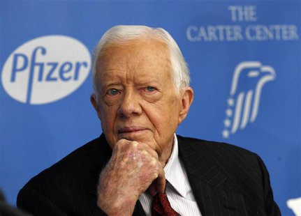 Former U.S. President Jimmy Carter attends a news conference in New York November 5, 2013. REUTERS/Adam Hunger Former U.S. President Jimmy Carter attends a news conference in New York November 5, 2013. REUTERS/Adam Hunger