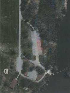 Aerial view of River Oaks Park with Morrow Pond on the right side of the picture. Aerial view of River Oaks Park with Morrow Pond on the right side of the picture.