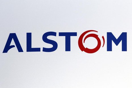 The logo of French power and transport engineering company Alstom is pictured during a news conference to present the company's 2011-2012 an The logo of French power and transport engineering company Alstom is pictured during a news conference to present the company's 2011-2012 an