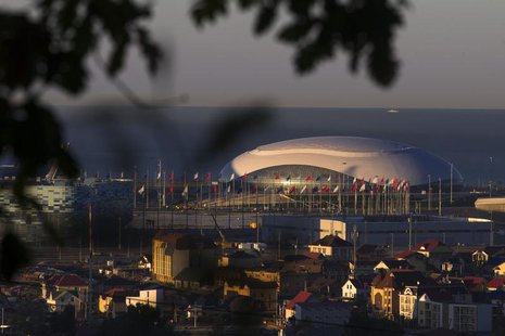 A general view shows the Bolshoy Ice Dome during sunrise at the coastal cluster of 2014 Sochi Winter Olympics in Sochi October 25, 2013. Pic A general view shows the Bolshoy Ice Dome during sunrise at the coastal cluster of 2014 Sochi Winter Olympics in Sochi October 25, 2013. Pic
