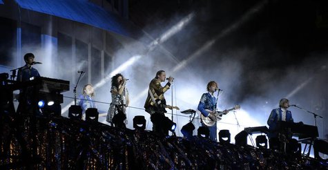 Indie rock band Arcade Fire performs at the Capitol Records building in Hollywood, California October 29, 2013. REUTERS/Gene Blevins Indie rock band Arcade Fire performs at the Capitol Records building in Hollywood, California October 29, 2013. REUTERS/Gene Blevins