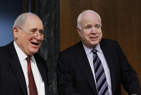 Chairman of the Senate homeland security and governmental affairs investigations subcommittee Carl Levin (D-MI) and ranking member John McCa Chairman of the Senate homeland security and governmental affairs investigations subcommittee Carl Levin (D-MI) and ranking member John McCa