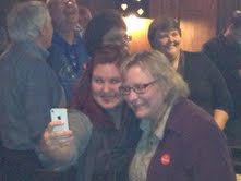 Delrae Williams (right) with supporter at victory celebration (Paul Jurgens) Delrae Williams (right) with supporter at victory celebration (Paul Jurgens)
