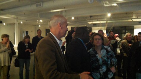 David Anderson and Bobby Hopewell greet supporters at victory party. David Anderson and Bobby Hopewell greet supporters at victory party.